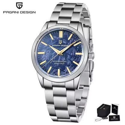 PAGANI DESIGN 40MM Meteorite dial Men Quartz Watches Luxury Business 316L Stainless Steel 100M Waterproof Watch For Men clock