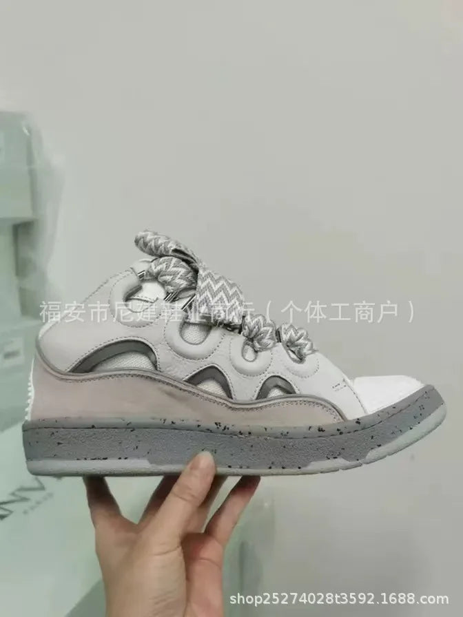 Comfortable High Heel Skate Shoes Thick-Soled Casual Sporty Dad Bag Shoes Vietnamese Cambodian New Style Knot-Tied Slip-On