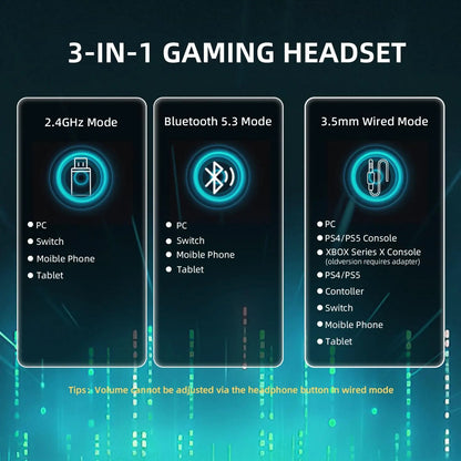 ATTACK SHARK L80PRO Wireless Gaming Headset Lightseed Tech- Built-in&Detachable Dual Microphone-Lightweight Headphone-Tri-Mode