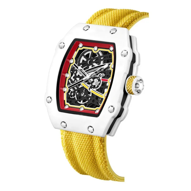 Nuevo reloj de cuarzo para hombre ultrafino con caja en forma de barril, elegante y superventas, reloj de lujo de marca para hombre