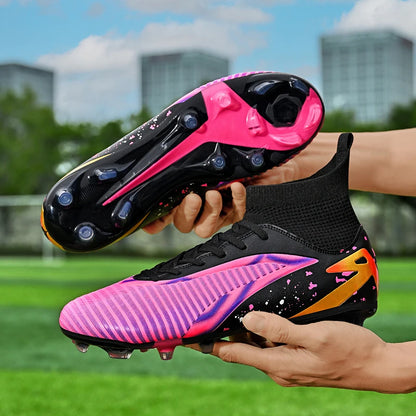 Chaussures de football pour hommes, crampons longs FG / crampons courts TF, antidérapantes, pour terrain naturel et synthétique, entraînement