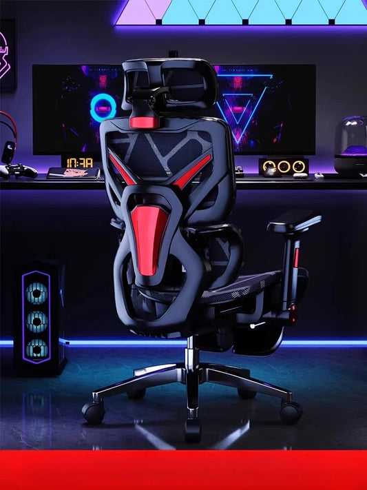 Chaise d'ordinateur ergonomique inclinable pour les jeux, assise longue, confortable pour les hommes, maison et café Internet