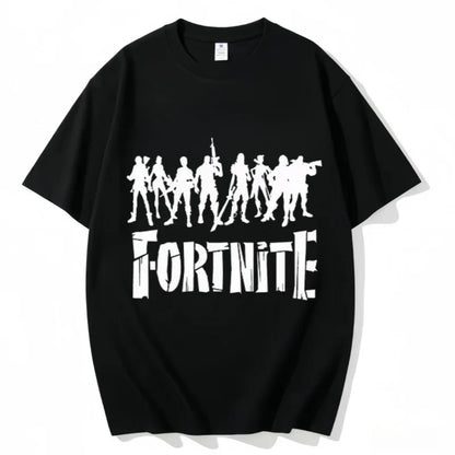 Fortnite Rundhals-T-Shirt für Erwachsene, unisex, Gaming-Dance-Mode, neu, aus reiner Baumwolle, kurzärmeliges Oberteil, perfekt für Freizeit und Urlaub
