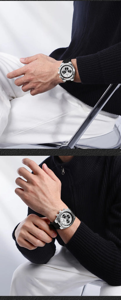 Relógio de pulso para homem NAVIFORCE – Estilo luxuoso e desportivo, movimento de quartzo, indicação de 24 horas, janela de data, cronógrafo, resistente à água – Ideia de presente para homem
