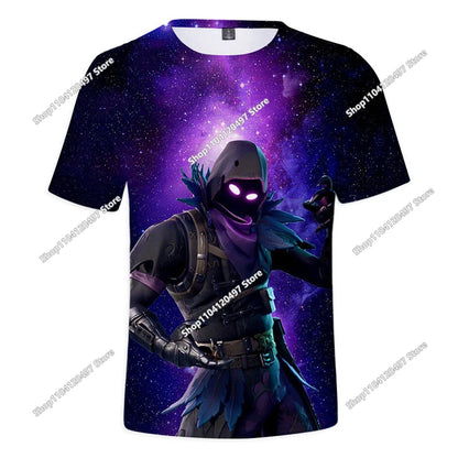 Kinder-Sommer-T-Shirt Battle Royale Fortnite Hero Victory 3D-T-Shirt – Shirts für Jungen, Mädchen und Babys