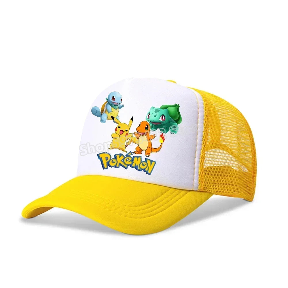 Pokémonová baseballová čepice Pikachu Charizard Gengar kreslená postavička čepice s kšiltem pro děti i dospělé letní outdoorová sportovní čepice pro chlapce ležérní módní čepice dárek