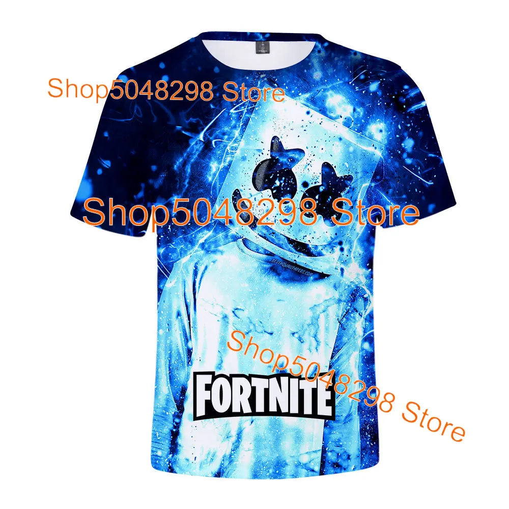 Bushranger Fortnite T-Shirt für Kinder, 3D-Print Banana Peely T-Shirt für Herren und Damen, Tee im Battle-Royale-Game-Design, Sommer-Top, Geburtstagsgeschenke
