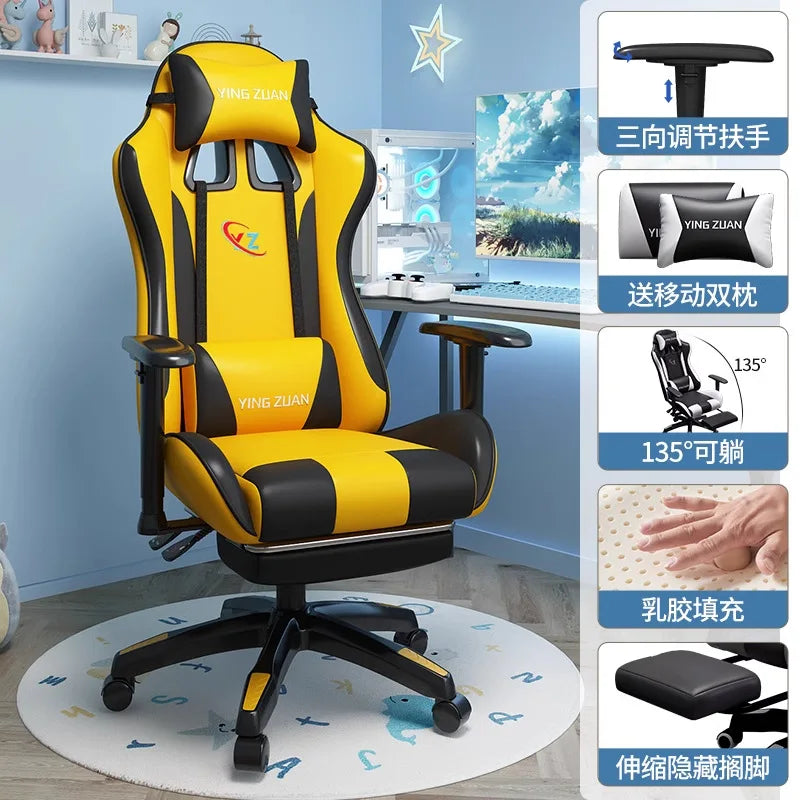 Gamingstol Datorstol Bekväm fällbar stol för gaming och LIVE Studenthem Hemmasittande ergonomi
