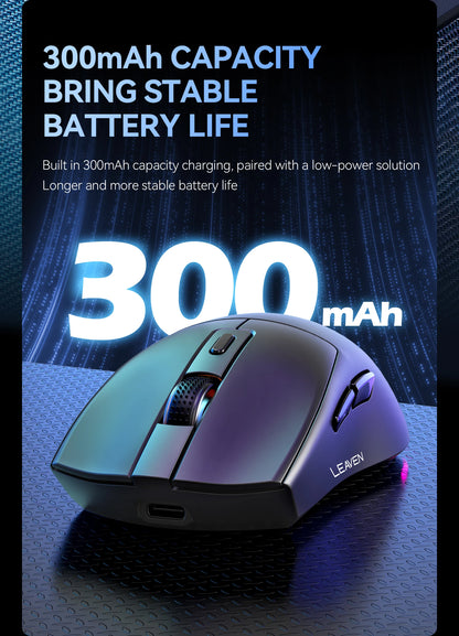 Dual-Mode Wireless Mouse | Magnetic Charging Dock | RGB Backlit | 3-Speed DPI (800-1200-1600) | 2.4G/BT | Suitable for daily use