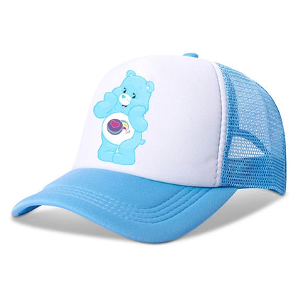 Anime Care Bears baseballová čepice pro dívky a ženy, nová outdoorová sportovní sluneční čepice, letní prodyšná síťovaná sluneční čepice, dětská i dospělá pokrývka hlavy, dárek