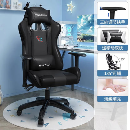 Gamingstol Datorstol Bekväm fällbar stol för gaming och LIVE Studenthem Hemmasittande ergonomi