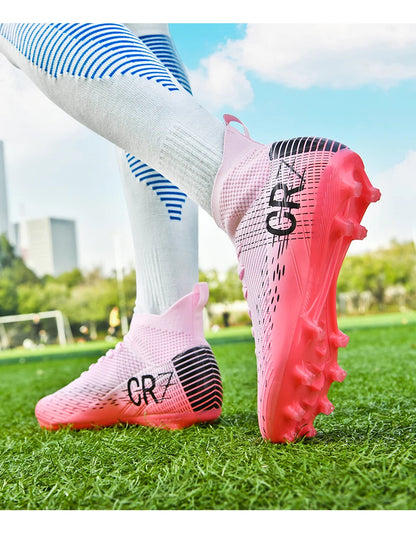 Chaussures de football professionnelles pour hommes, originales, respirantes, confortables, résistantes, pour terrain en herbe.