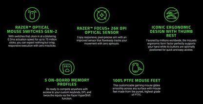 Original Razer Basilisk V3 Wired Gaming Mouse Gamer 26000 DPI Optical Sensor E-sports With RGB Lighting For PC Laptop