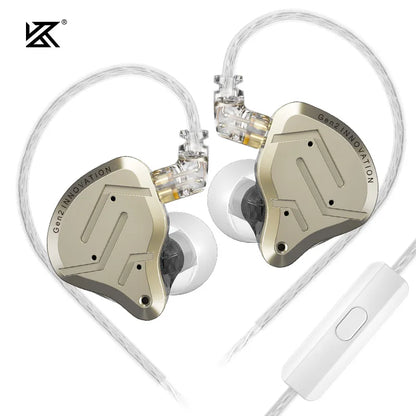 KZ ZSN Pro 2 In-Ear Metal Headphones Sport Noise Canceling Music Headphones Hybrid Drivers 1BA+1DD HIFI Bass Headphones