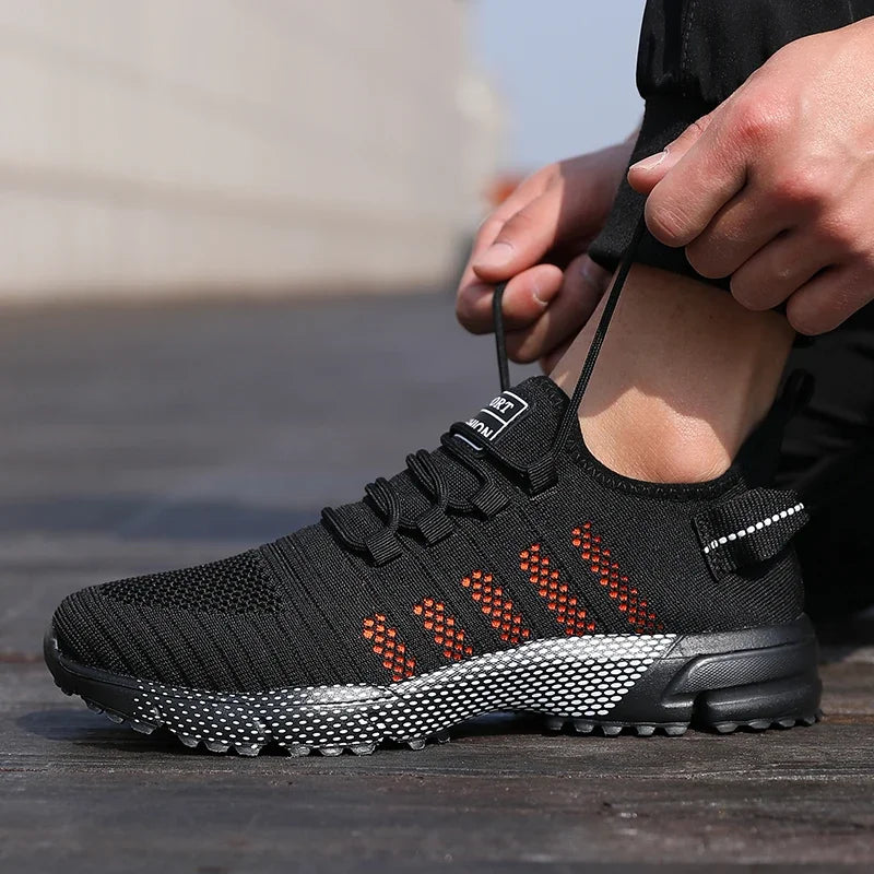 Casual herensneakers van mesh, lichtgewicht en ademend, met zachte zool – instap hardloopschoenen, lage loafers en trainers voor heren