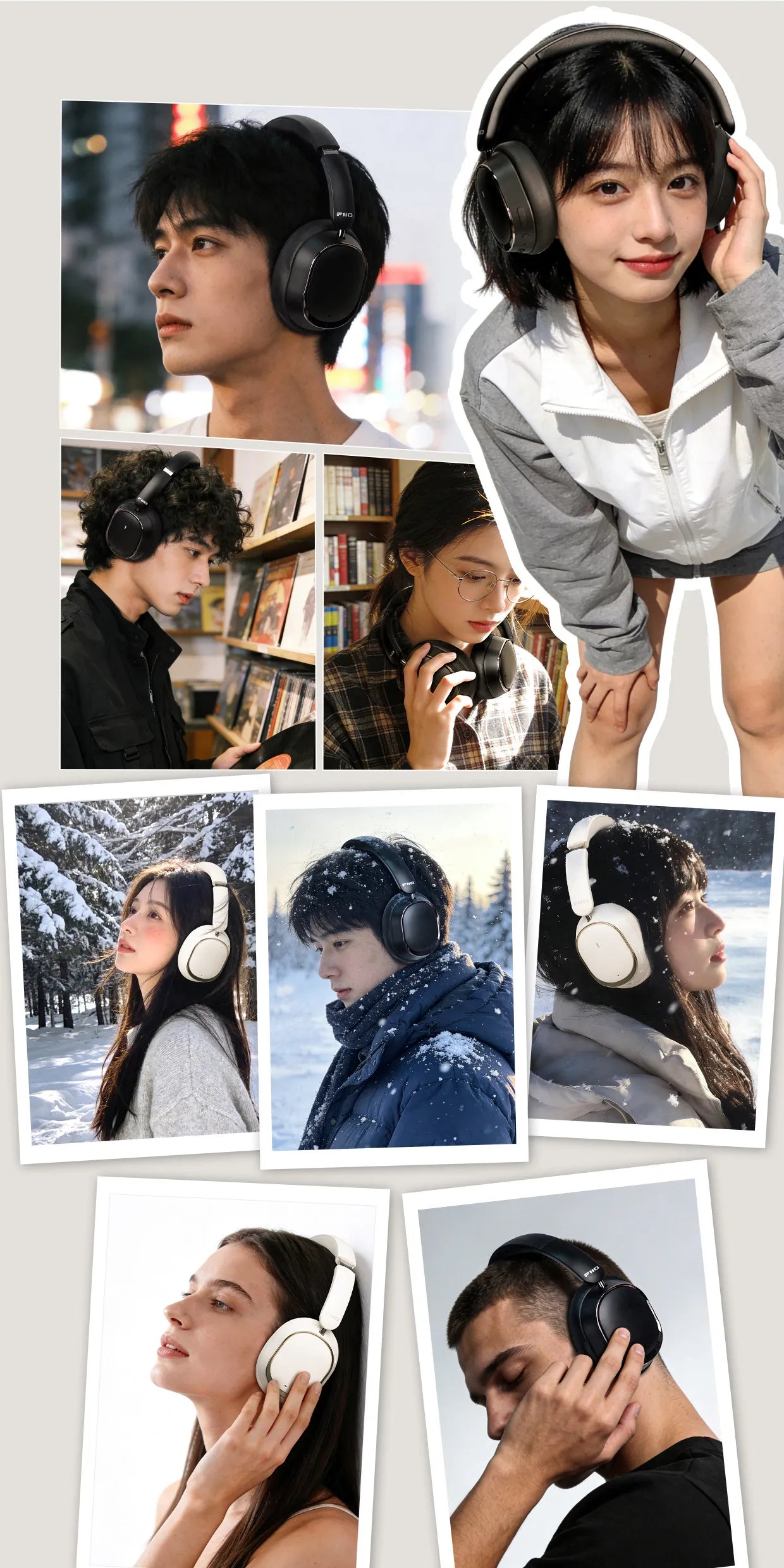 FiiO EH13 Headphones Over Ear Wireless Bluetooth Dynamic ANC Noise Reduction LDAC HiFi Audio Long Battery Life Game Headset Gift