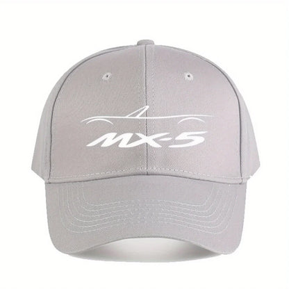 Casquette de baseball MX5 NA pour hommes et femmes - Casquette élégante en polyester noir avec logo blanc, résistante, idéale pour la pêche en plein air et les tenues décontractées