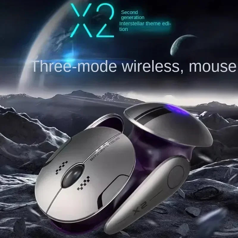 Inphic X2 Tri-Mode Metal Bluetooth Wireless Mouse Silent Rechargeable E-Sports Backlight Gaming PC Laptops Accessories Gift