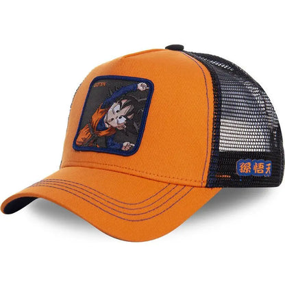 Dragon Ball Z-stilarter Anime Son Goku Bomuld Ny baseballkasket til mænd og kvinder Hip Hop Far Justerbar mesh-kasket Trucker-kasket