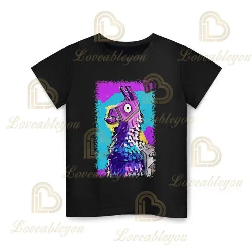 Camiseta infantil de verano Cartoon Fortnite con estampado 3D, para niños y niñas, streetwear para adultos y niños, camiseta divertida de cuello redondo