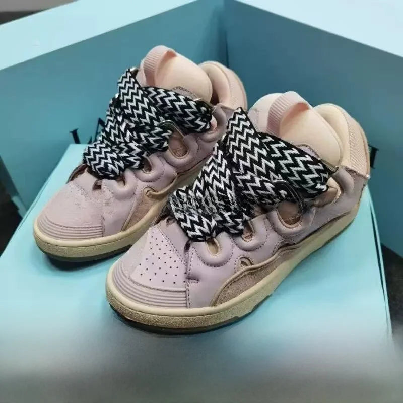 Comfortable High Heel Skate Shoes Thick-Soled Casual Sporty Dad Bag Shoes Vietnamese Cambodian New Style Knot-Tied Slip-On