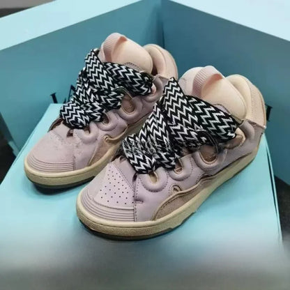 Comfortable High Heel Skate Shoes Thick-Soled Casual Sporty Dad Bag Shoes Vietnamese Cambodian New Style Knot-Tied Slip-On