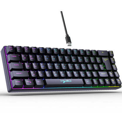 RGB backlit keyboard Russian 69 keys white membrane gaming wired ergonomic Keyboards for compact mini for pc laptop color black