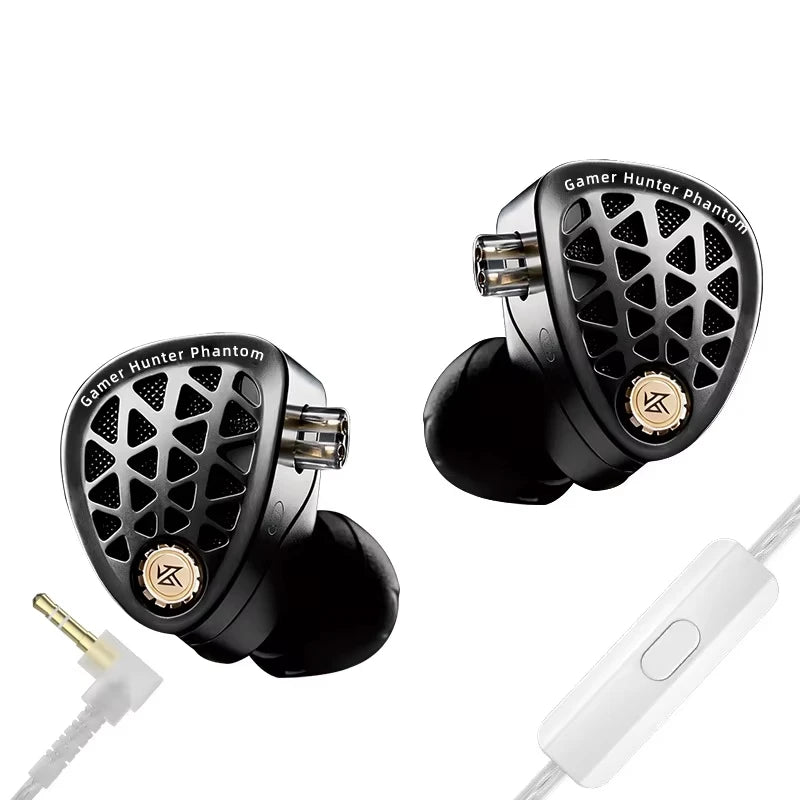 KZ Phantom HIFI In-Ear Gaming Earphone 4-Speed Custom Tuning Switch DSP Game Sound Card For PC Wired Headphones Gifts