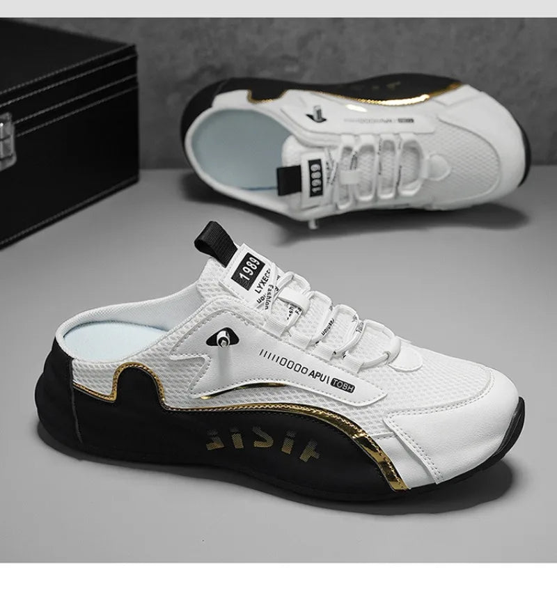 Grands chaussons pour hommes été respirant maille pantoufles mode chaussures décontractées à semelles souples pour hommes baskets légères Zapatos De Hombre