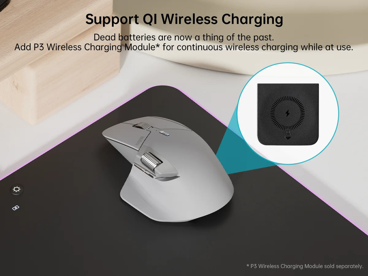 Rapoo MT760/MT760L/MT760Mini/MT760M Rechargeable Multi-mode Bluetooth Wireless Mouse Ergonomic 4000 DPI Support Up to 4 Devices