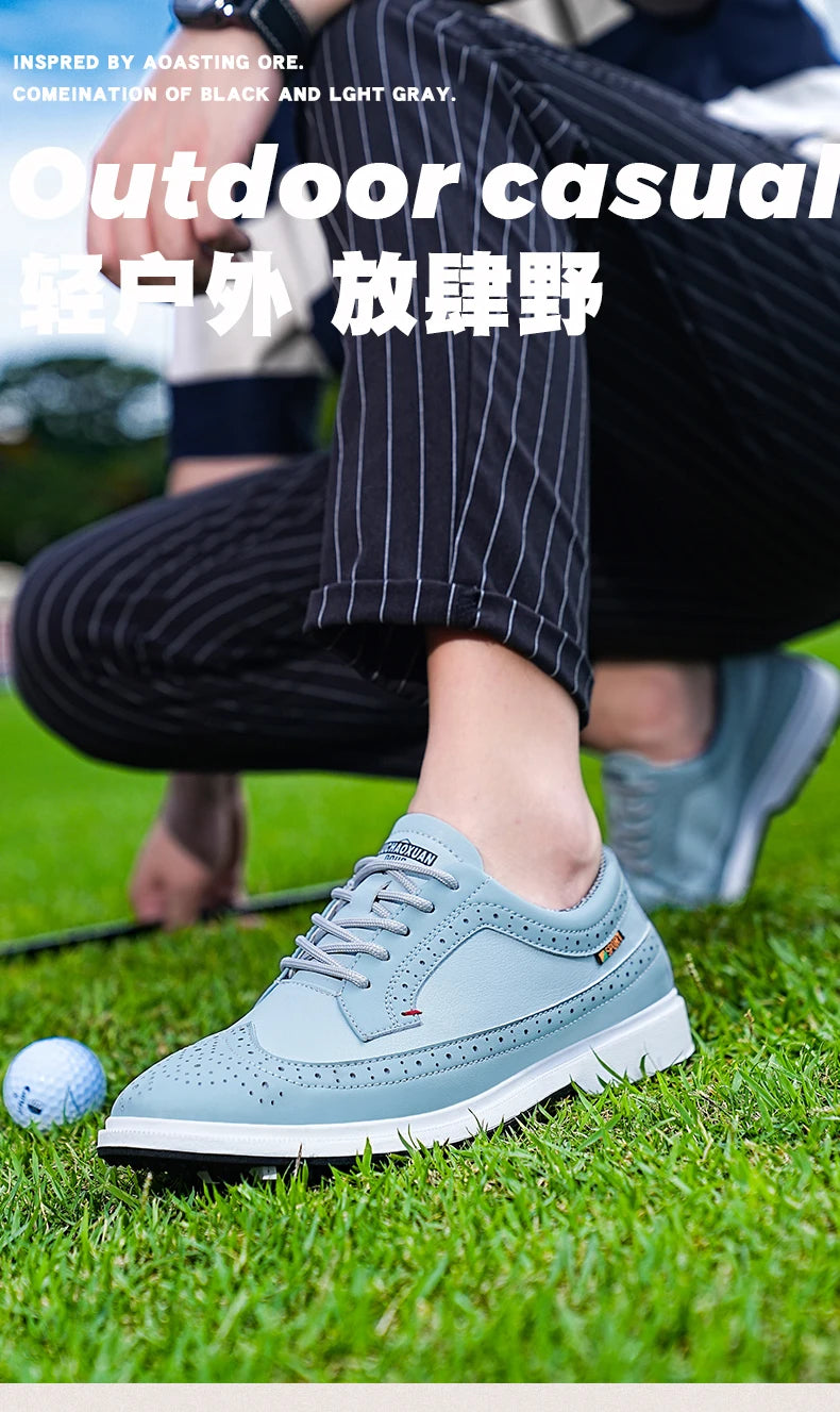 Profesionální pánské golfové boty z vysoce kvalitní kůže, prodyšná sportovní obuv na golfové soutěže a trénink, boty ve větších velikostech 39-47#
