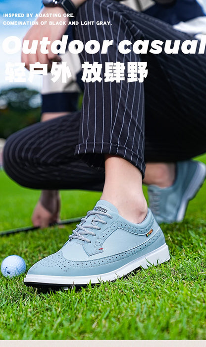 Profesionální pánské golfové boty z vysoce kvalitní kůže, prodyšná sportovní obuv na golfové soutěže a trénink, boty ve větších velikostech 39-47#