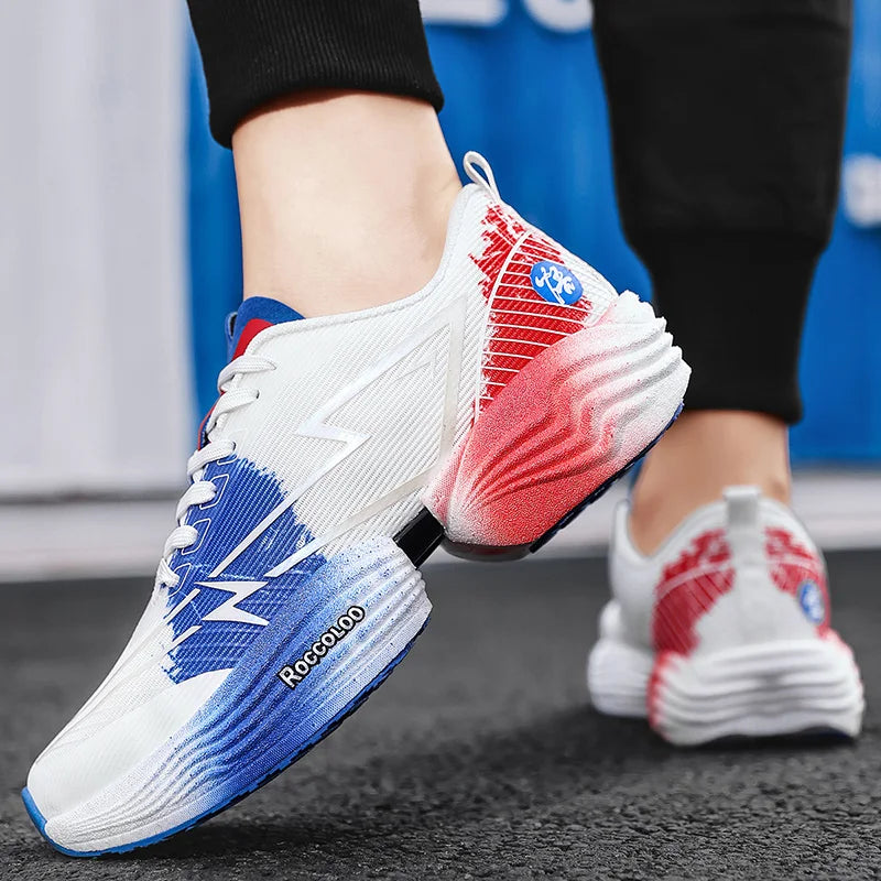 Couple Sports Shoes Professional Marathon Comfortable Jogging Shock-absorbing Training Shoes High Rebound Anti Slip Racing Shoes