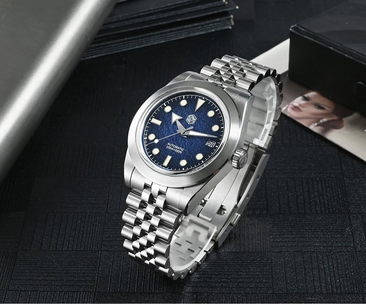 San Martin New 39mm Sport Watch Enamel Dial NH35 Automatic Mechanical Men Dress Watch Sapphire Waterproof 100m Luminous SN0053