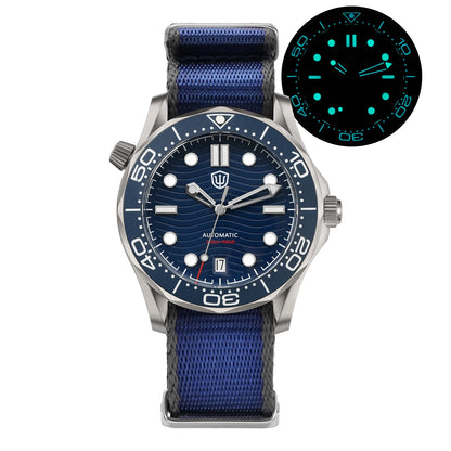 Watchdives WD007 V2 39mm Titanium Dive Watch PT5000 Automatic Movement Luminous 200m Waterproof Domed Bubble Sapphire Watches