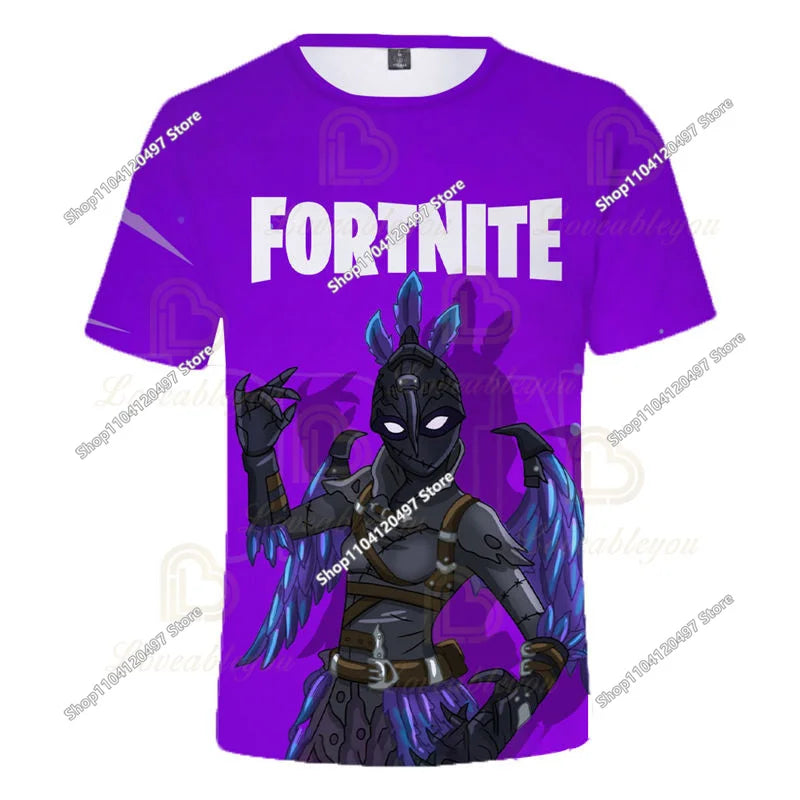 Kinder-Sommer-T-Shirt Battle Royale Fortnite Hero Victory 3D-T-Shirt – Shirts für Jungen, Mädchen und Babys