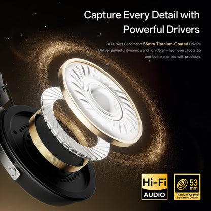 ATK Neptune N9 eSports Gaming Wireless Headset Four Modes Head Mounted Noise Cancelling Microphone Low Latency Gaming Headphones