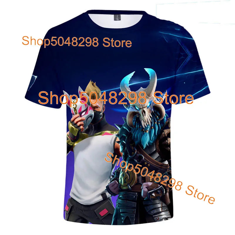 Bushranger Fortnite T-Shirt für Kinder, 3D-Print Banana Peely T-Shirt für Herren und Damen, Tee im Battle-Royale-Game-Design, Sommer-Top, Geburtstagsgeschenke