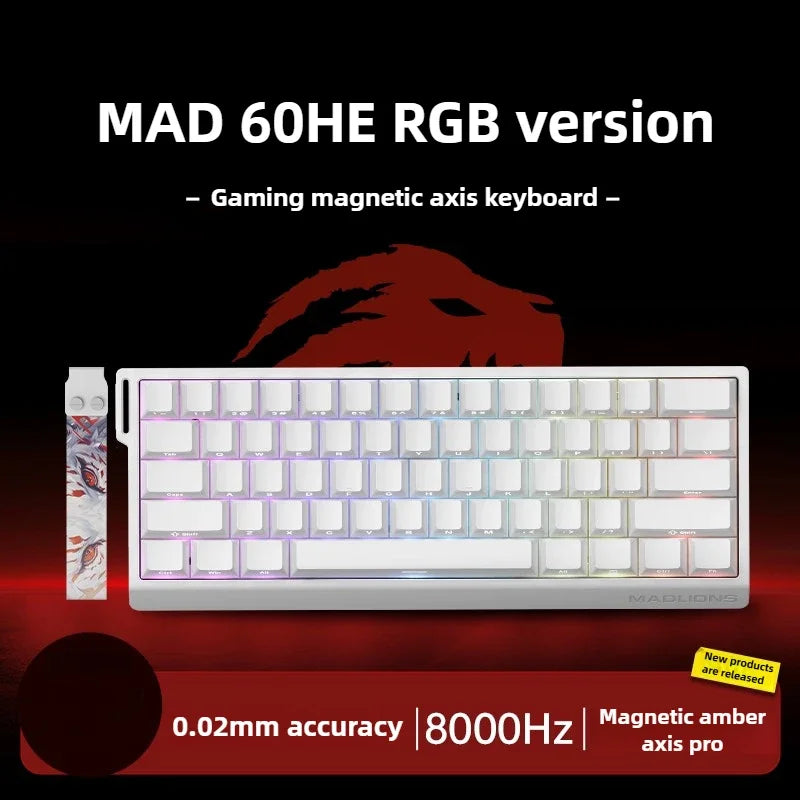FGG MAD60 Gaming-RGB-Tastatur mit magnetischen Schaltern, fürs Gaming, Full-Key-Hot-Swap, schnelle Reaktionszeit, individuell anpassbare Gaming-Tastatur für Einsteiger