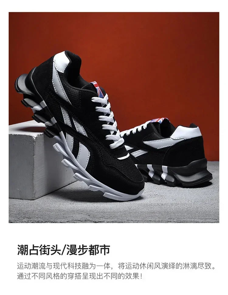 Brand Trend størrelse 46 47 48 slidstærke fitness-sneakers til mænd med støddæmpning, tyk sål og åndbare udendørs løbesko til mænd