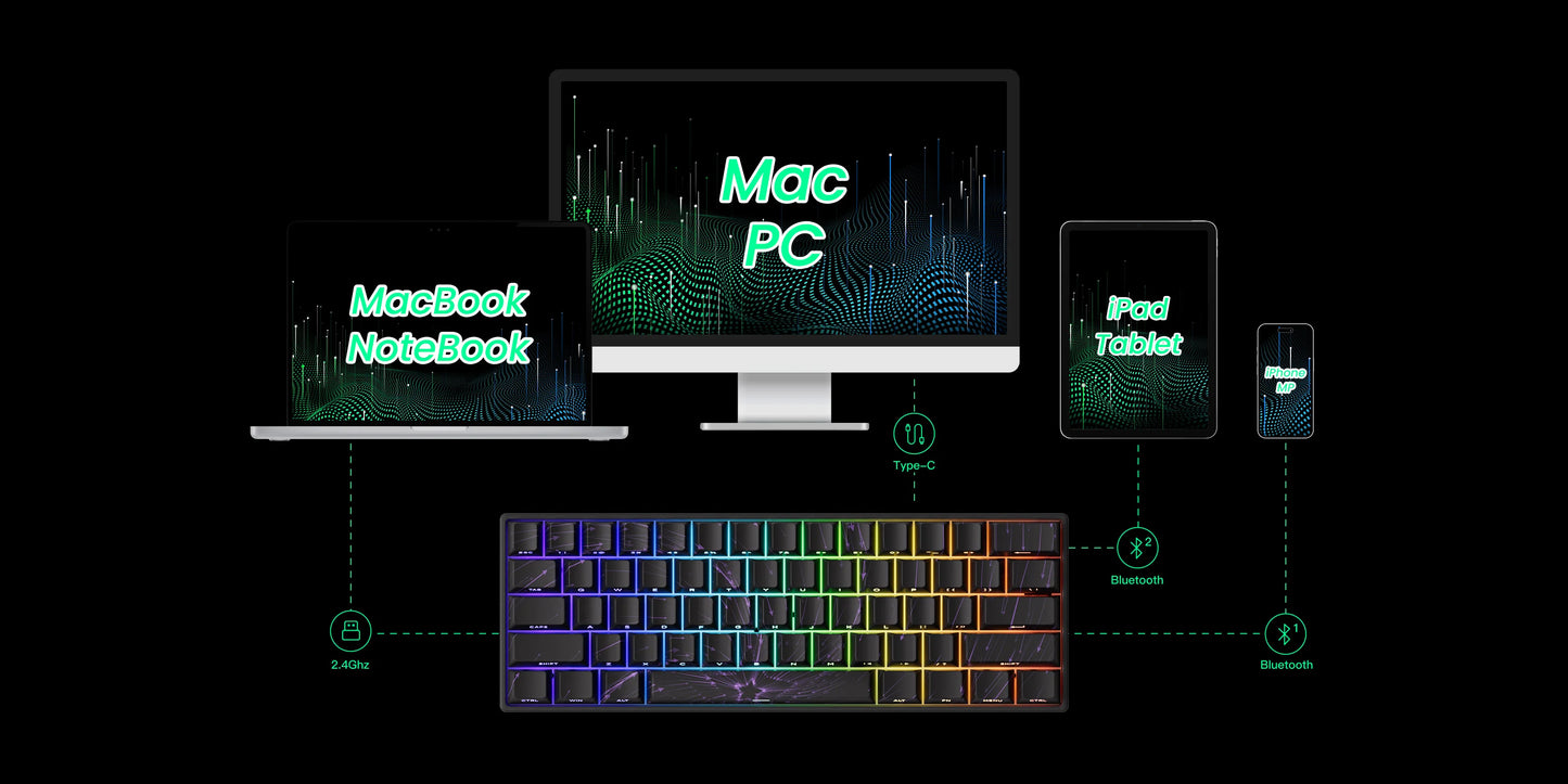 Akko MonsGeek FUN60 mechanische Tastatur mit Magnetschaltern, 60% Gaming-Tastatur, Rapid Trigger 0.01mm, 8K, ARGB, HE/TMR, Custom Keyboard