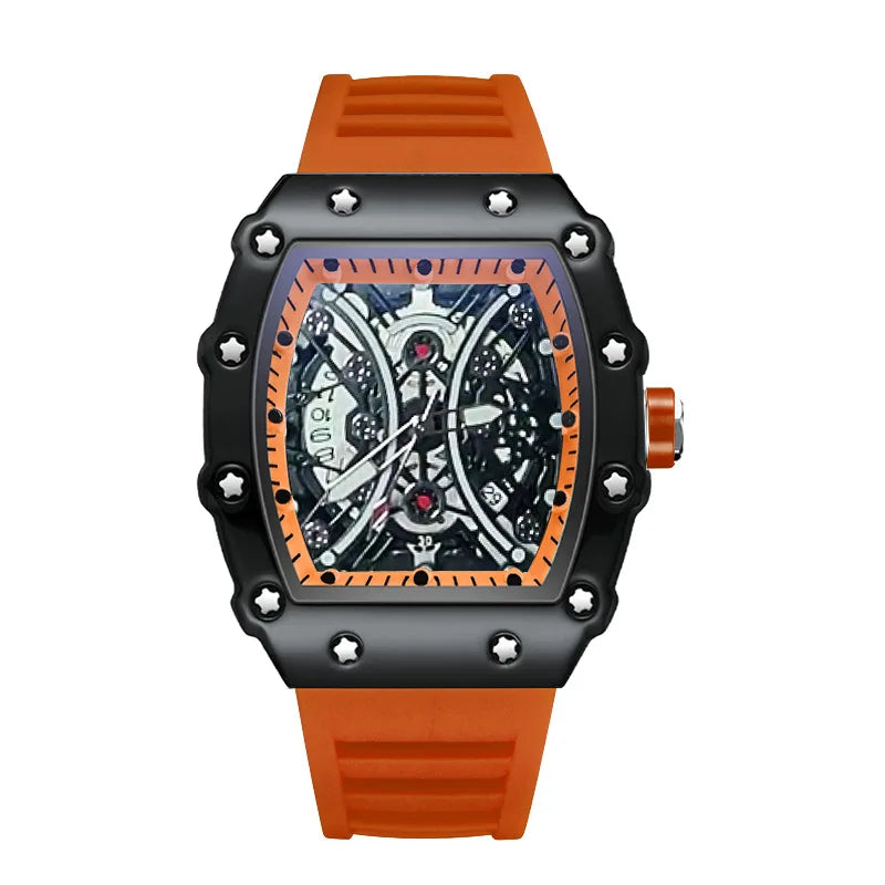 Men's Watch Light Luxury Brand Wine Barrel dial Fashionable Night Glow Sports Watch Calendar Clock Reloj L146