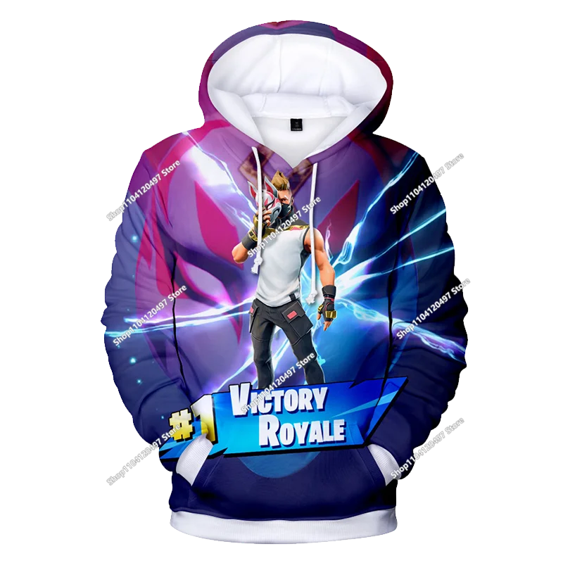 Children's Fortnite Anime Hoodie Men's Streetwear Hip-Hop Sportswear Casual Loose Fit Sweatshirt Outdoor Fashion