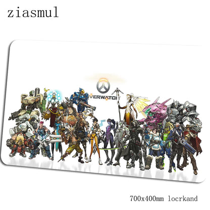 „Overwatch“ pelės kilimėlis – įspūdingas kompiuterio kilimėlis 70x40cm, didelis XL gaming pelės kilimėlis klaviatūrai, žaidimams, PC gamer stalui