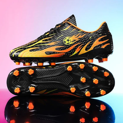 Chaussures de football professionnelles pour hommes, chaussures de sport pour jeunes, avec soutien de la cheville, crampons pour le football, chaussures de sport pour matchs en extérieur et entraînements, antidérapantes et