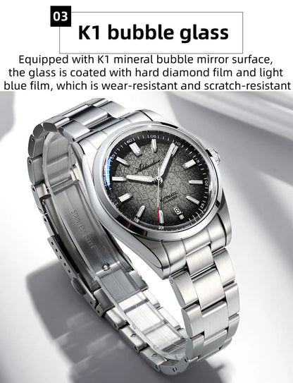 ADDIESDIVE 2026 New Luxury Personalized Watches 10BBar Bubble Mirror Glass Steel Analog Watches Super Luminous Mechanical Watch