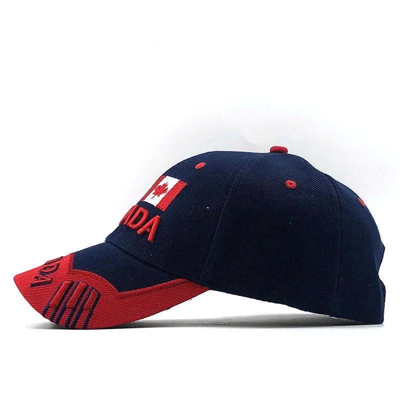 Farver Kontrast Canada Broderet baseballkasket til mænd og kvinder Snapback-kasket Dad Hats Fiskekasket Bone Gorra