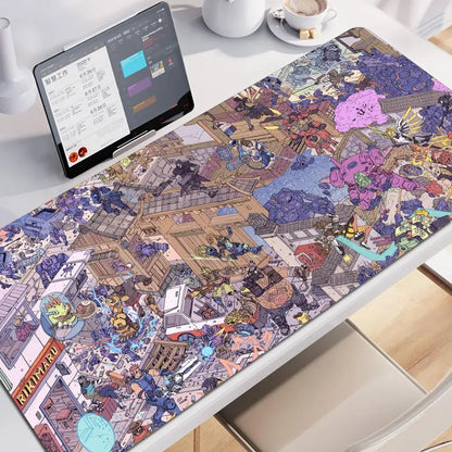 Tapete de Rato XXL Anime Gaming Girl Overwatch 900x400, Tapete de Secretária Suave em Borracha para Portátil, Escritório, Computador e Teclado, Impressão HD