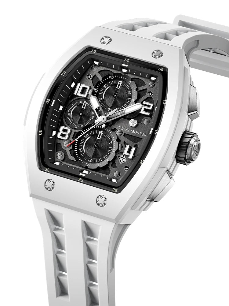 Orologio da uomo TSAR BOMBA New TB8204, cronografo al quarzo giapponese, impermeabile 50M, stile sportivo fashion, orologio da polso di lusso, regalo da uomo