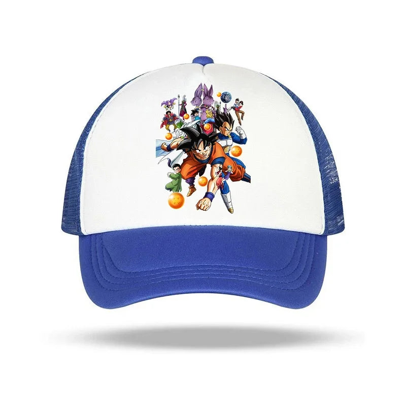 Cappellino con visiera Dragon Ball per ragazzo con stampa anime di Goku - Cappellini per bambini e adulti - Cappellini estivi traspiranti - Cappellini alla moda in stile cartone animato - Abbinabili ai costumi - Di tendenza